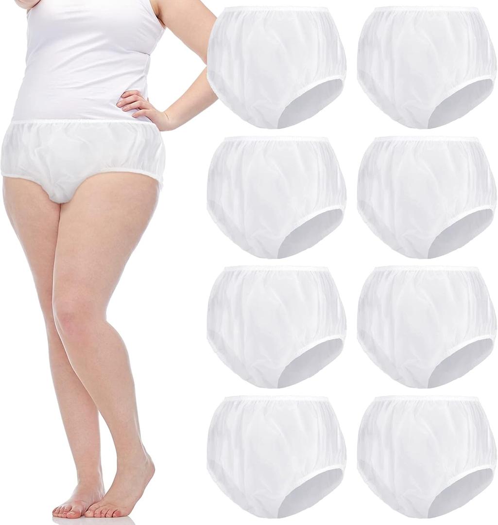 Hoolerry 9 Pcs Waterproof Incontinence Underpants Plastic Pants Leak Proof Incontinence Underwear Adult Diaper Cover (M Size,Clear)