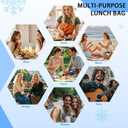 blue bow lunch box for women and men,insulated fabric lunchbag for work,leakproof adult lunchbox,cooler lunch tote bag for offices college picnic travel outdoor