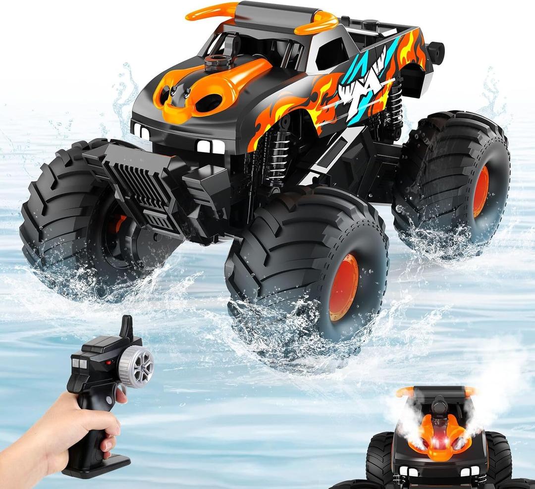 Remote Control Car Monster Truck Toys,4WD Waterproof Off-Road RC Cars for All terrian,1:16 Amphibious Hobby Pick-up Truck Toy Vehicle Gifts for Boys Girls Presents Age 8 9 10 11 12+
