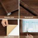 Wood Grain Contact Paper Self Adhesive 23.2'' x 118'' - Peel and Stick Wallpaper for Countertop Kitchen Cabinet - Counter Top Waterproof Walnut Wooden Vinly Wrap for Cabinets and Countertops