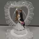 Abaodam Bride and Groom Cake Topper, Romantic Wedding Couple Figurine Heart Design for Wedding Cake, Engagement Party, Bridal Shower, Anniversary Dessert Table Decor