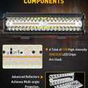 NAOEVO 12 Inch LED Light Bar, 300W 30000LM LED Offroad Fog/Driving Lights with 2 Leads Wiring Harness, Spot & Flood Combo, Work for Truck Boat UTV ATV, 1 Pc (White/Amber/White&Amber)