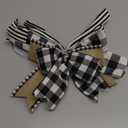 Buffalo Plaid Christmas Wreath Bow for Wreath Farmhouse Rustic Front Door Bow Wreath Decorations