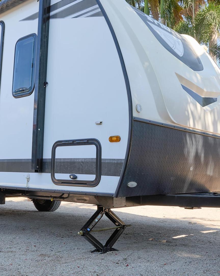 Kohree 7500lbs RV Stabilizer Leveling Scissor Jacks 24" for Travel Trailer Camper, Set of 1, Heavy Duty RV Stabilizer Jacks Kit with Crank Handle and Drill Bit, Black