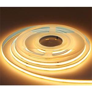 384Led/m 16.4ft COB Flexible LED Strip Light DC12V/24V Bendable Tape (24V, Warm White)