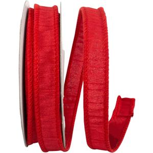 Ribbon - Dupioni Supreme Wired Edge, Red, 7/8 Inch, 10 Yards
