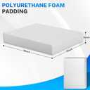 Polyurethane Foam Padding, 1 PCS 16 x 12 x 3 Inch White Soft Cuttable Packing Foam Inserts for Cases, Furniture, Automotive and Packaging