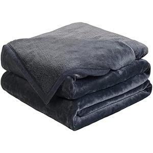 Soft Twin Size Blanket All Season Warm Fuzzy Microplush Lightweight Thermal Fleece Blankets for Couch Bed Sofa,66x90 Inches,Dark Grey