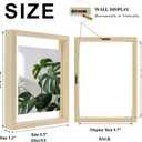 Egofine 6x8 Floating Frames Set of 2, Double Plexiglass Picture Frame, Made of Solid Wood Display Any Size Photo up to 6x8, Wall Mount or Tabletop Standing, Natural Wood