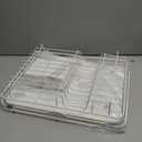 Kitsure Dish Drying Rack for Kitchen Counter, Stainless Steel Sink Organization and Storage Essentials with Cutlery Holder, Home and Appartment Decor, 12.2''W x 15.7''~23''L, White