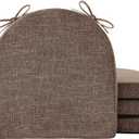 Chair Cushions for Dining Chairs with Ties and Removable Cover, Dining Kitchen Chair Pads with Non-Slip Bottom, High-Resilience Indoor Seat Cushions, 16'' x 16'' x 2'', Set of 4, Brown