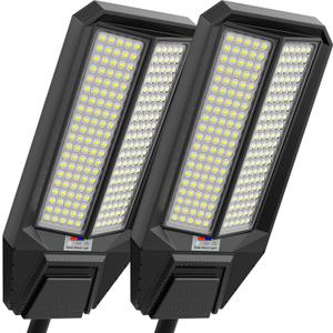 Solar Street Lights Outdoor, 320° Wide Angle Security Lighting for Driveway Barn Parking Lot, 200 LED IP67 Waterproof Motion Sensor Dusk to Dawn Lamp, L-11000-2 Pack