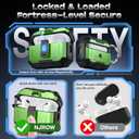 2 x for AirPods Pro 2 Case Cover[Safety Lock][Magnetic One-Click Open][Military Shockproof Armor]Double Rugged Outdoor Wireless Charging Case for AirPods Pro 2nd Generation with Keychain,Grass Green
