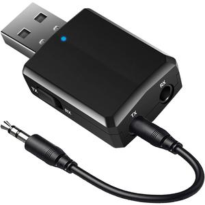 ISOBEL USB Bluetooth Audio Transmitter Receiver, 3 in 1 HiFi Wireless Audio Adapter, Bluetooth 5.0 EDR Adapter with 3.5mm AUX for Car TV Headphones PC Home Stereo, USB Power Supply, Plug and Play