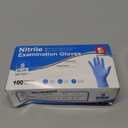 Schneider Nitrile Exam Gloves, Medical Grade Blue Disposable Gloves Latex Free, Rubber Glove for Cleaning, Cooking, Food Prep (Small)