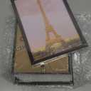 upsimples 5x7 Picture Frame Set of 3, Made of High Definition Glass for 5 x 7 Black Frames, Wall and Tabletop Display Thin Border Photo Frame for Home Dcor