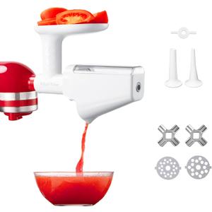 Fruit & Vegetable Strainer Attachment Set for KitchenAid - Includes Food Grinder Attachment and Sausage Stuffer Tubes, Compatible with KitchenAid Stand Mixers