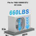 AC Unit Condenser Pads: Mini Split Pad for Air Conditioner, 18" W x 38" L x 3" H Inch Portable Ground Base Anti Vibration for Ductless Minisplit Heat Pump Systems HAVC, Generator, Gray
