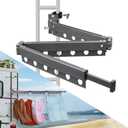 RV Clothes Drying Rack, Extendable Up to 50Inches, Clothes Drying RackSuitable for RV, Camping Car and Various Environments, Rust Resistant, Portable, Easy to Install, Foldable, Rotatable (Large)