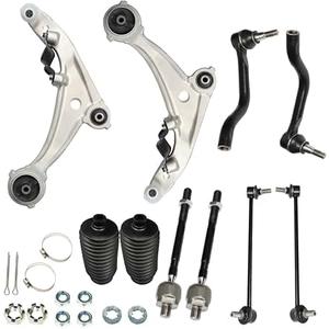 A-Premium 10Pcs Front Suspension Kit, Lower Control Arm, Sway Bar Link, Inner & Outer Tie Rod End, Rack And Pinion Boot, Compatible with Nissan Altima 2007 2008 2009 2010 2011 2012 2013