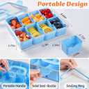 Snackle Box Container, Dishwasher Safety - Divided Serving Tray with Lid and Handle, Charcuterie Board for Portable Snack Platters - Organizer for Fruits Snacks - Perfect for Road Travel - Light blue