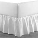 Lightweight Ruffled Bed Skirt, Queen Size 15 Inch Drop - 100% Microfiber, Soft and Stylish, Dust Ruffle - Bed Skirt for Queen Beds, White