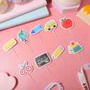 DOITOOL 36 Pcs Back to School Cake Decoration Flags for Party Desserts Classroom Supplies Cake and Cupcake Toppers School Activity Decorations