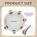 10 Pcs 8 Inch Adult Wedding Tambourines Drum Wooden Handheld Drums Metal Jingles Drums Musical Instruments Percussion for Church Wedding Party Favor