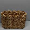 Toilet Paper Storage Basket,Scalloped Wicker Basket for Bathroom Organizers and Storage,Hand-Woven Rattan Bathroom Decor Accessories,Natural Water Hyacinth