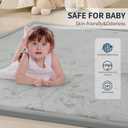 ACOMOPACK Baby Play Mat for Floor 1.3" Thick Memory Foam Play Mat 79"×157 Tummy Time Crawling with Non-Slip Bottom for Living Room,Nursery,Soft Velvet Playpen Mats for Kids,Infants（Light Grey）