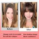 NAYOO Bangs Hair Clip in Bangs 100% Real Human Hair Extensions French Bangs Clip on Air Bangs for Women Hairpieces Curved Bangs for Daily WearAsh Blonde