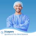 HCS Bulk XL Isolation Gowns, Disposable, Medical, SMS, AAMI Level 2, PPE
100/Case, Elastic Cuffs, Neck Tape & Waist Tie, Home, Clinic, Dentist, Hospital