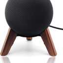 Real Wood Stand for Homepod mini(2020 Released), Wooden Holder Tripod with Metal Frame,Safe Stable Mount with Anti-Slip Silicone pad Protects Home pod mini Speaker Well (Color:Walnut)