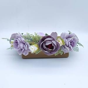 Faylay Rose Floral Crown Wedding Bridal Headpiece Flower Headband for Women (HH68-4-Purple)