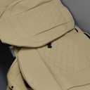Car Seat Covers Full Set,Universal Fit for Cars,SUVs,Trucks,and Sedans with 5 Seats,Faux Leather Car Seat Cushion Compatible with Airbags,Waterproof Car Seat Protector,Beige