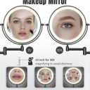 Wall Mounted Makeup Mirror with Light, 30X/1X 8'' Double Sided LED Magnifying Bathroom Lighted Vanity Mirror with Magnification, 3 Color Light up Touch Dimmable Extended Arm 360 Rotation