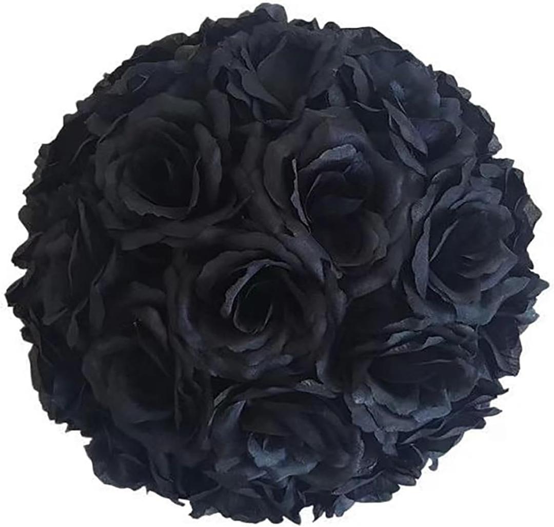 5 Pcs 7.8inch Flower Balls Rose for Centerpieces Wedding Fake Rose Flowers Arrangements Bouquet Home Party Room Table DIY Decorations Black