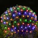 JOYIN 100 LED Christmas Net Lights,4X 6FT Christmas Mesh Lights with 8 Modes, Connectable, Waterproof for Bushes Trees Yard Indoor Outdoor Xmas Decorations (Multicolor)