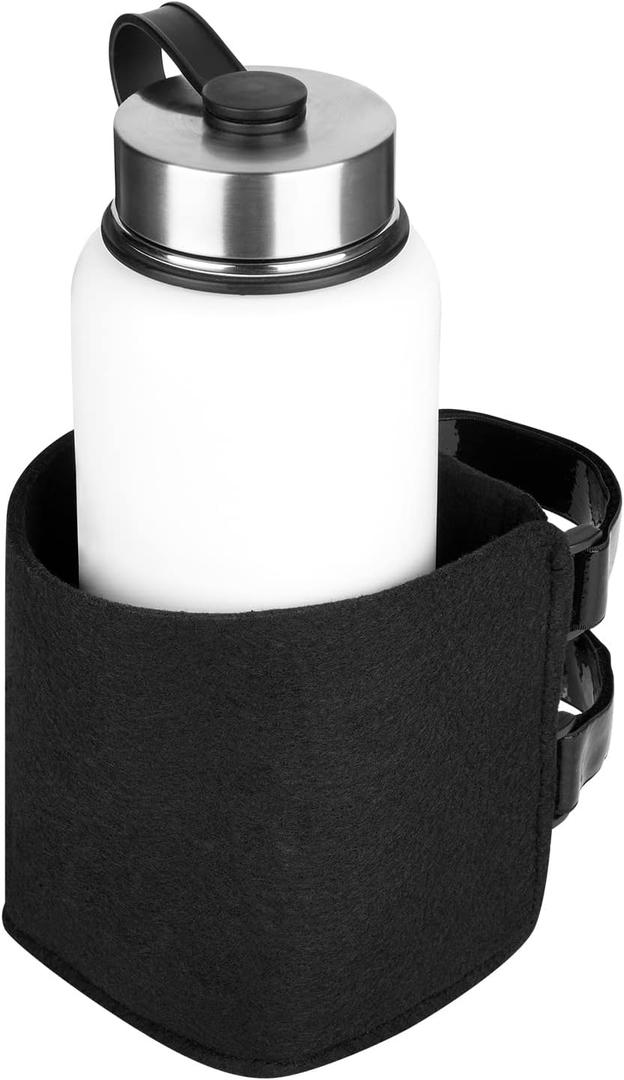 Xxerciz Cup Holder, Treadmill Water Bottle Holder with Two Strap Adjustable, Universal Drink Holder for Stroller, Bike, Wheelchair, Golf Cart, Walker, Scooter(Black)