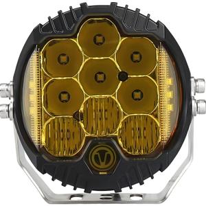 7 Inch 90W Amber Yellow LED Driving Light Compatible with Wrangler Off Road Vehicle ATV UTV Cart Lighting Trucks Pickup F150 Work Light, Pack of 1