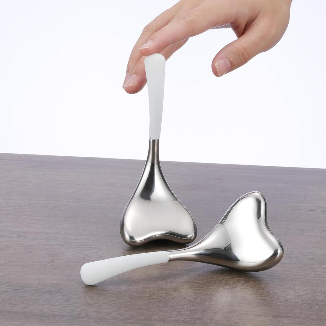 2-in-1 Gua Sha Cryo Sticks, Facial Skin Care Tools for Women Face and Eyes Massage, Unbreakable Stainless Steel Esthetician Supplies, Cooling Spa Ice Globes Roller with Carry Case (Silver)