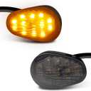 NTHREEAUTO Smoked Flush Mount LED Turn Signal Light Compatible with Yamaha YZF R1 R6 R6S, 12V Universal Motorcycle Indicators