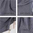Winter Scarf for Women Cashmere Feel Pashmina & Blanket Wrap Cozy Fashion Shawl Ideal Christmas & Holiday Gift (Navy Blue)