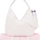 Ceneda Large Gym Bag for Women with Hidden Yoga Mat Holder & Shoe Compartment & Wet Pocket, Sports Duffle Bag for Travel (Beige)