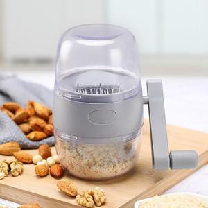 Portable Manual Hand Nut Chopper for All Nuts Walnut Pecans, Hand Crank Nut Grinder in Grey
