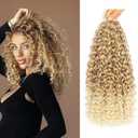 8 Packs 18 inch GoGo Curl Crochet Hair Water Wave Curly Braiding Crochet Hair for Black Women Ocean Wave Beach Curl Wavy Crochet Hair Extensions (Pack of 8, 27/613#)