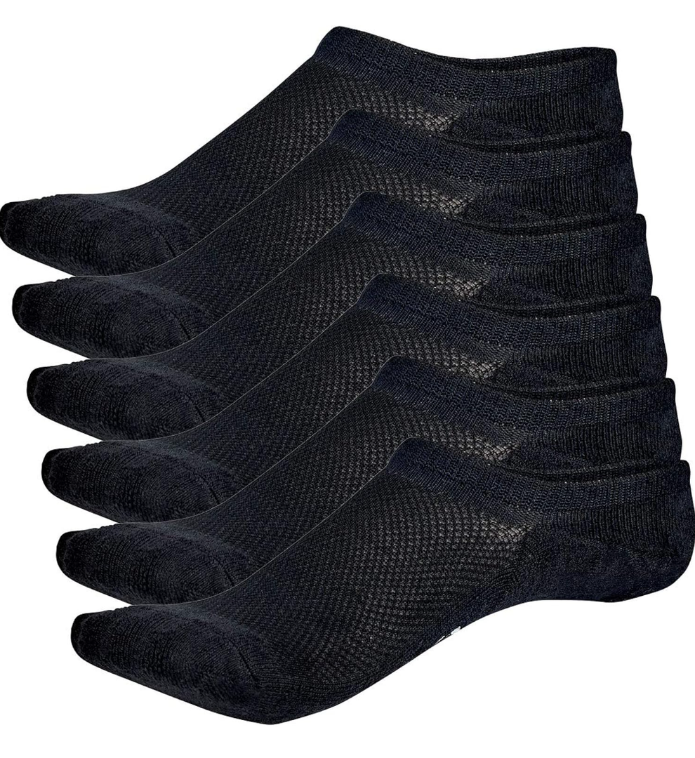 Busy Socks Unisex Invisible No Show Socks Moisture Wicking & Odor Eliminating 6 Pair