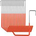 16 Pcs Rafter Hanger Hook Heavy Duty Large S Hooks, Vinyl Coated S Hook for Hanging Bikes, Ladders, Ropes, Tools (Orange)