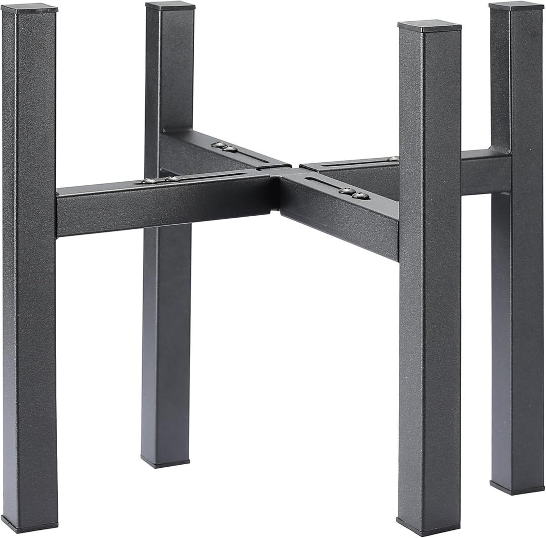 YueTong 2 Pack Indoor Plant Stand for Large Plants, Outdoor Plant Stands Fits 12-16 inch Pot,Adjustable Metal Heavy Duty Planter Stand(Matte Black)