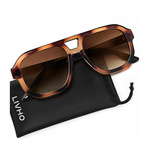 livho Trendy Polarized Square Aviator Sunglasses Women Men Square Eyewear Frame, Retro Sun Glasses for Women Men 2025 Shades